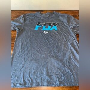 Fox Blue and Gray Short Sleeve Tee